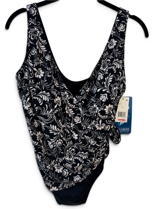 Great Lengths Tops - Great Lengths Women’s Black & White Floral One-Piece Swim Suit - Size 10